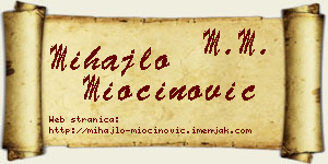 Mihajlo Miočinović vizit kartica